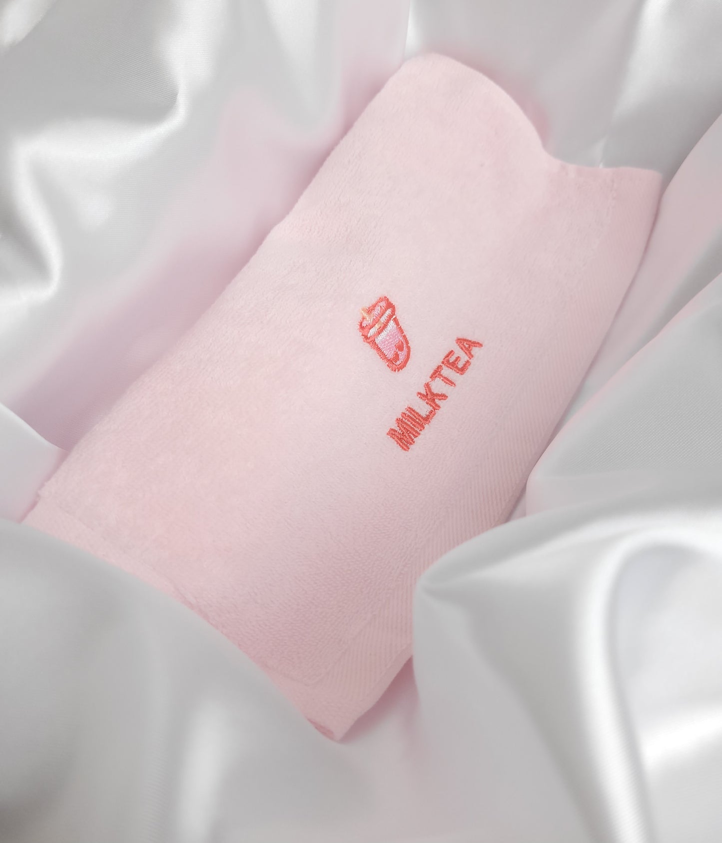 Handtuch 100% Baumwolle in Bubble Tea Muster Pink, Braun, Blau, Gelb Kawaii für Badezimmer,Küche,Schminke,Sport