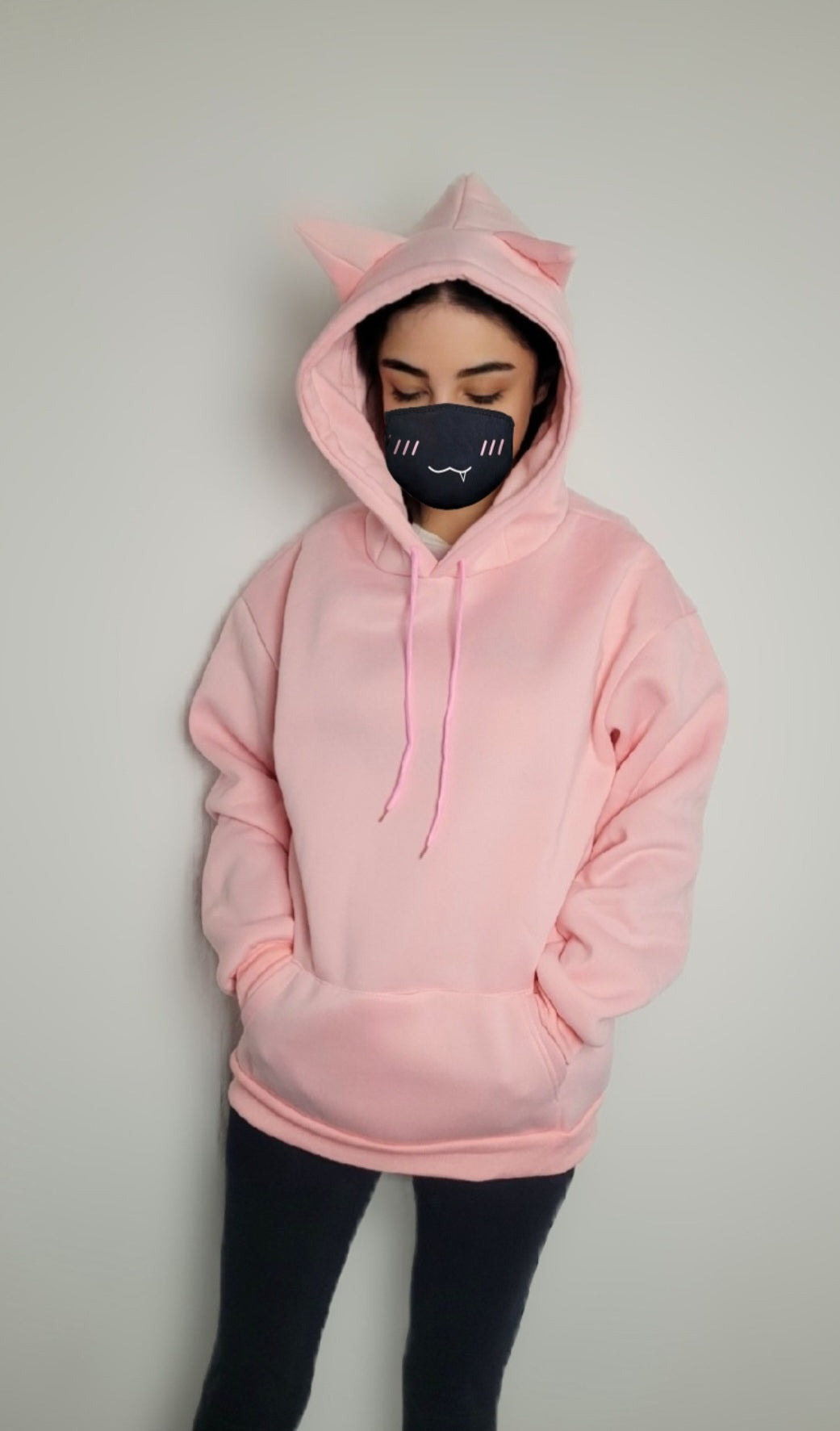 Kapuzen Hoodie mit Katzenohren Pink
