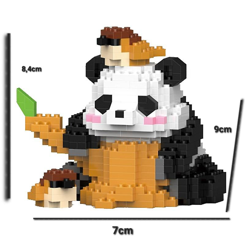 Entspannter Panda Bausteine Bricks Figur Kawaii Deko