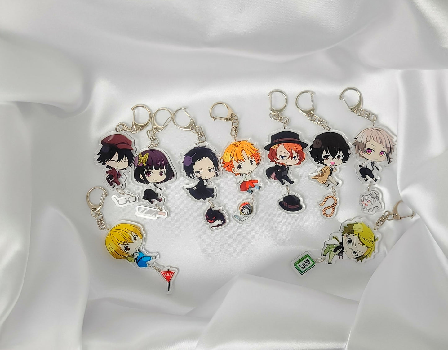 Bungo Stray Dogs Acryl Schlüsselanhänger, Taschenanhänger, Hosenanhänger, Federmappen Anhänger