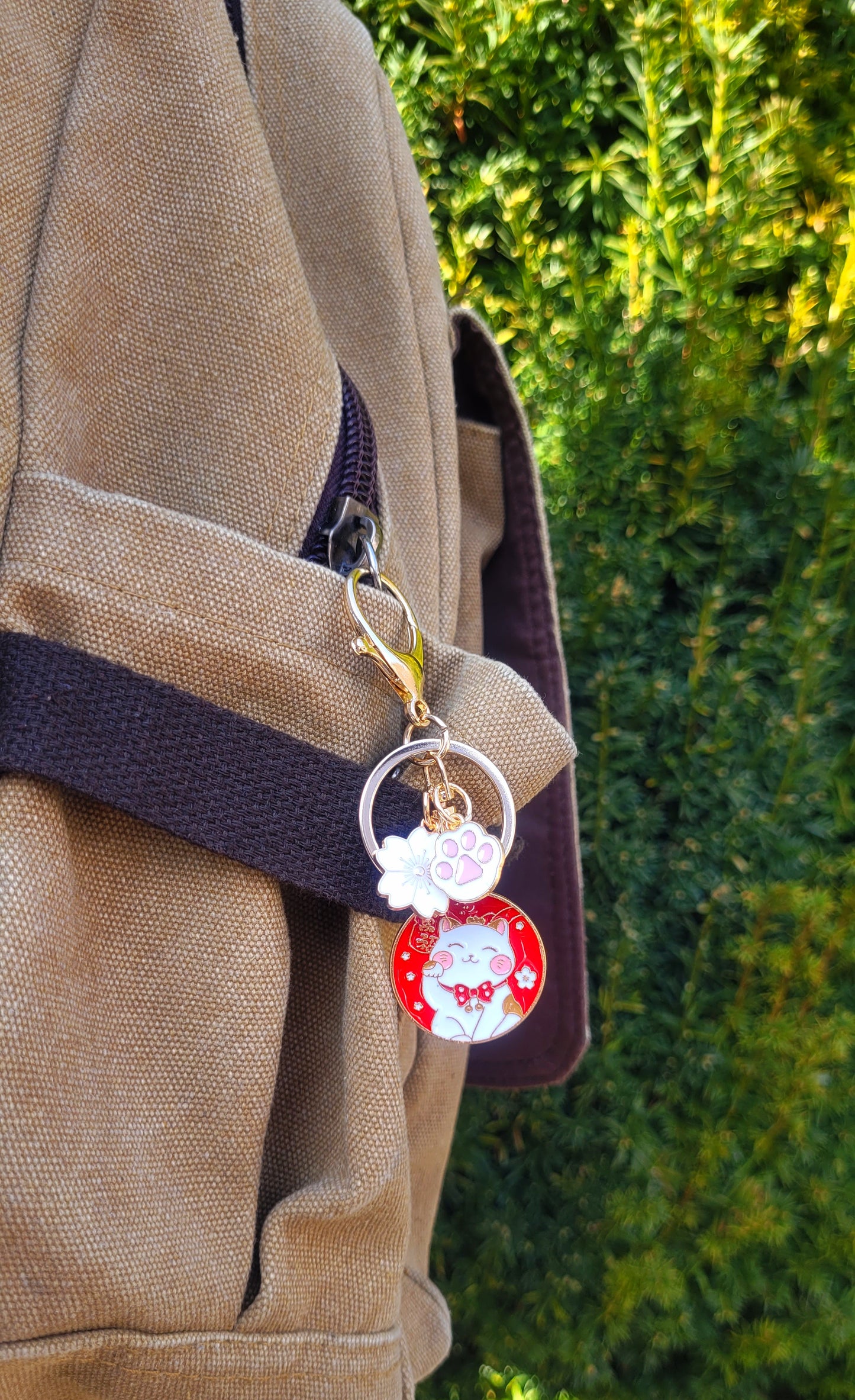 Kawaii Glückskatze Schlüsselanhänger – Maneki Neko Charme für deine Tasche!