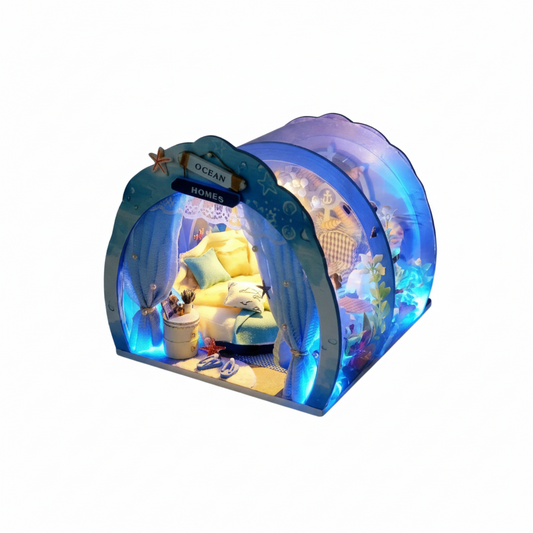 Unterwasser Miniaturhaus „Ocean Home“ mit LED – DIY Deko-Set