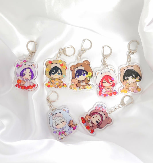 Blue Lock Schlüsselanhänger – Chibi Anime Figuren im Bären-Design | Acryl Keychains für Fans