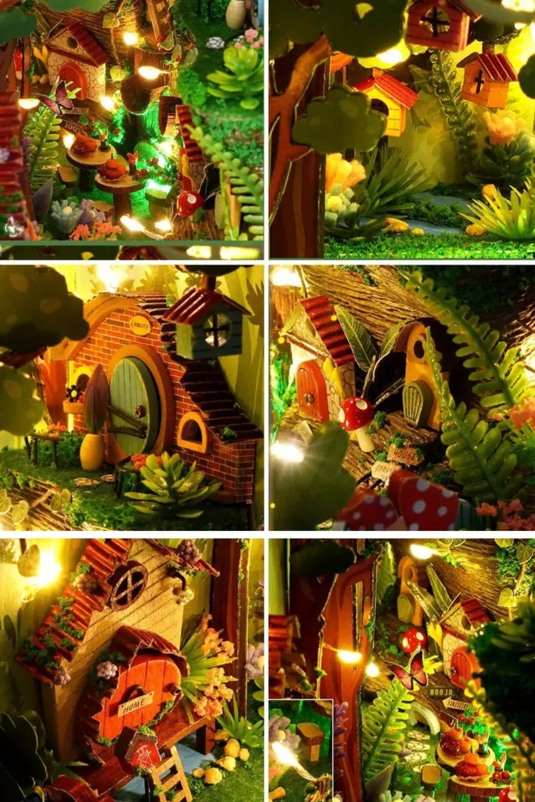 Märchenwald Miniaturhaus mit LED – Firefly Forest Bastelset DIY